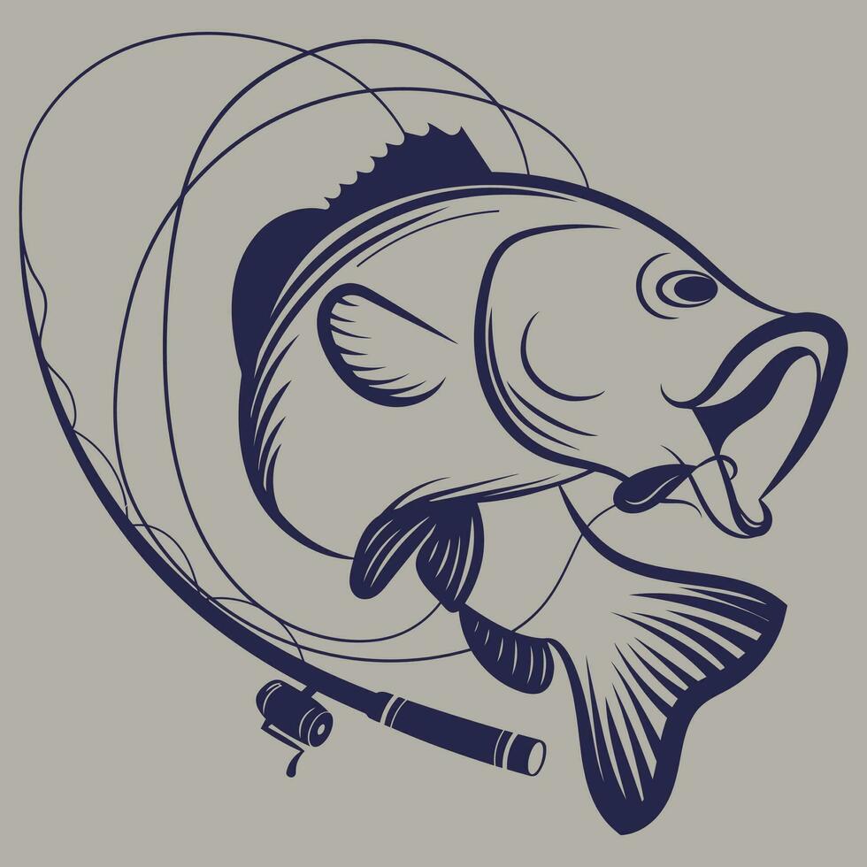 fisk rovdjur professionell design med grupperare vektor