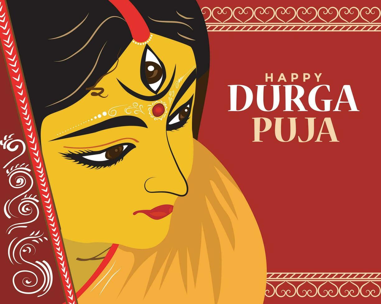 kostenlos Vektor kulturell glücklich Durga Puja Festival subh navratri Hintergrund