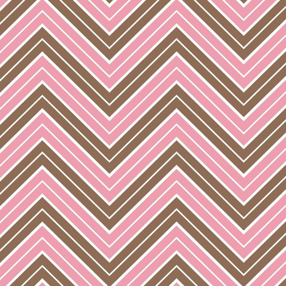 modern abstrakt enkel choklad och rosa Färg zig zag linje mönster vektor