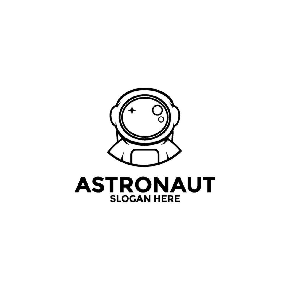 astronaut vektor logotyp ikon, illustration astronaut eller Plats logotyp design mall