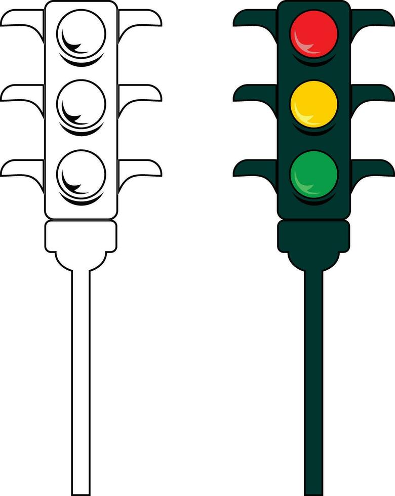 uppsättning av trafik ljus vektor illustrationer