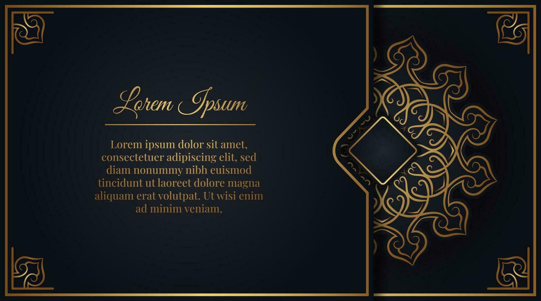 schwarz Luxus Hintergrund, mit Gold Mandala Ornament vektor