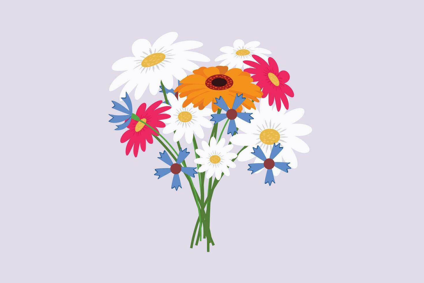 mehrfarbig Blühen Blumen Konzept. farbig eben Vektor Illustration isoliert.