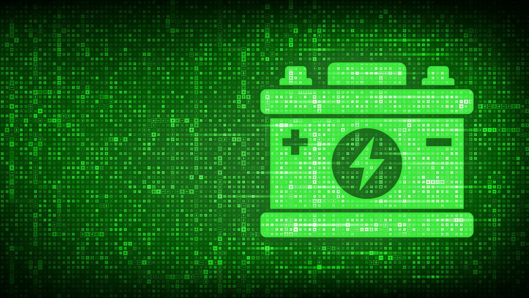 Akkumulator Batterie Symbol gemacht mit Elektrizität Zeichen. Automobil Akkumulator. Grün Energie. Laden Punkt Bahnhof. Batterie Leistung liefern Hintergrund. Vektor Illustration.