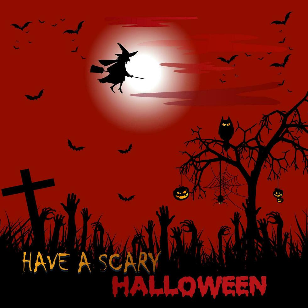 ha en skrämmande halloween affisch vektor