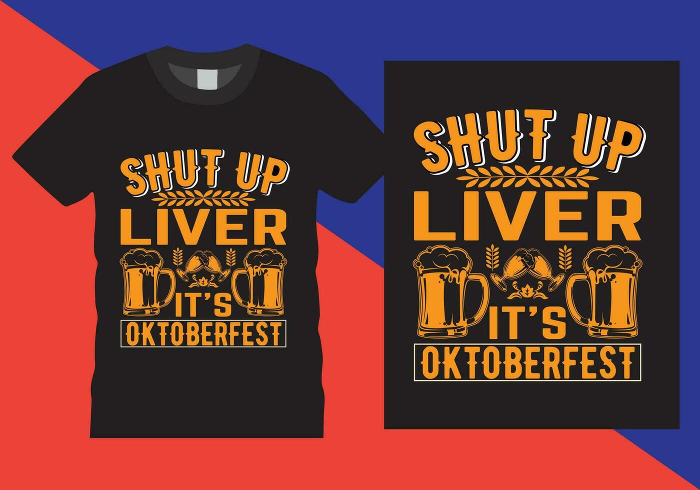 Oktoberfest T-Shirt Design Vektor Illustration, Bier Typografie Oktoberfest Design.