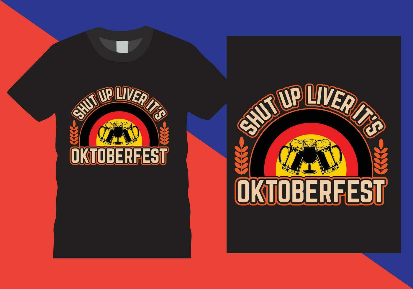 Oktoberfest T-Shirt Design Vektor Illustration, Bier Typografie Oktoberfest Design.
