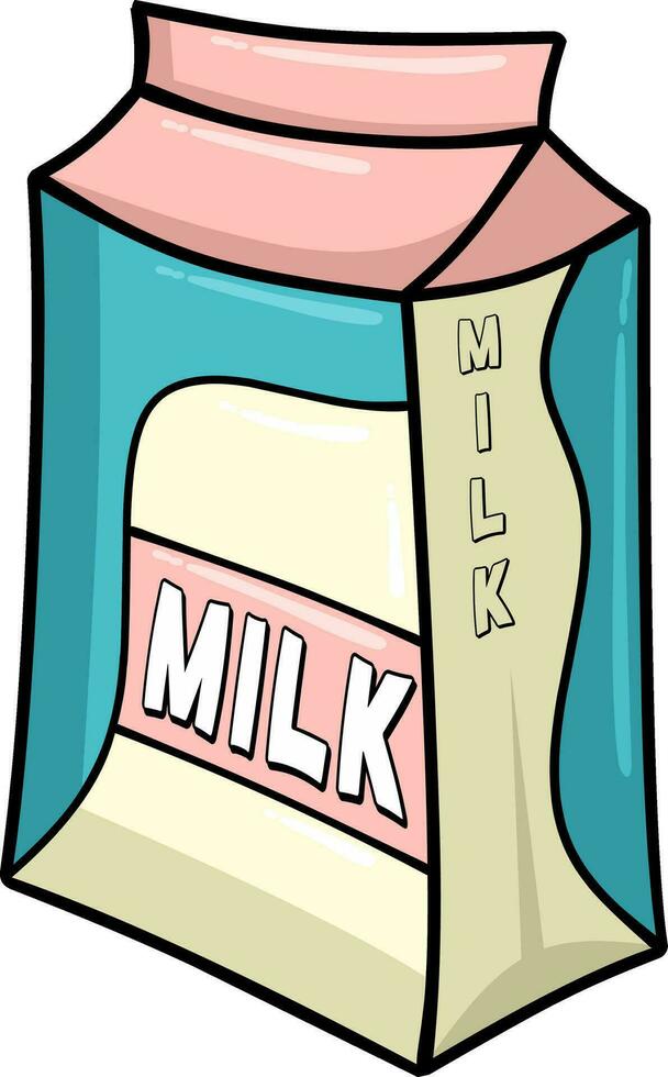 tecknad serie av mjölk isolerat på vit vektor
