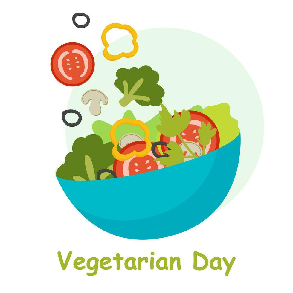värld vegetarian dag. Semester. affisch med grönsaker och frukter. för din design. vektor