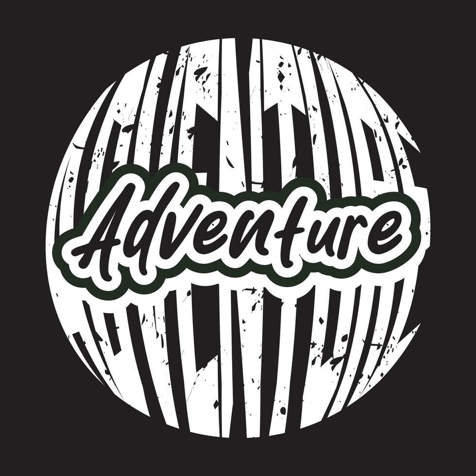 Abenteuer dunkel t Hemd Design auf schwarz Hintergrund vektor