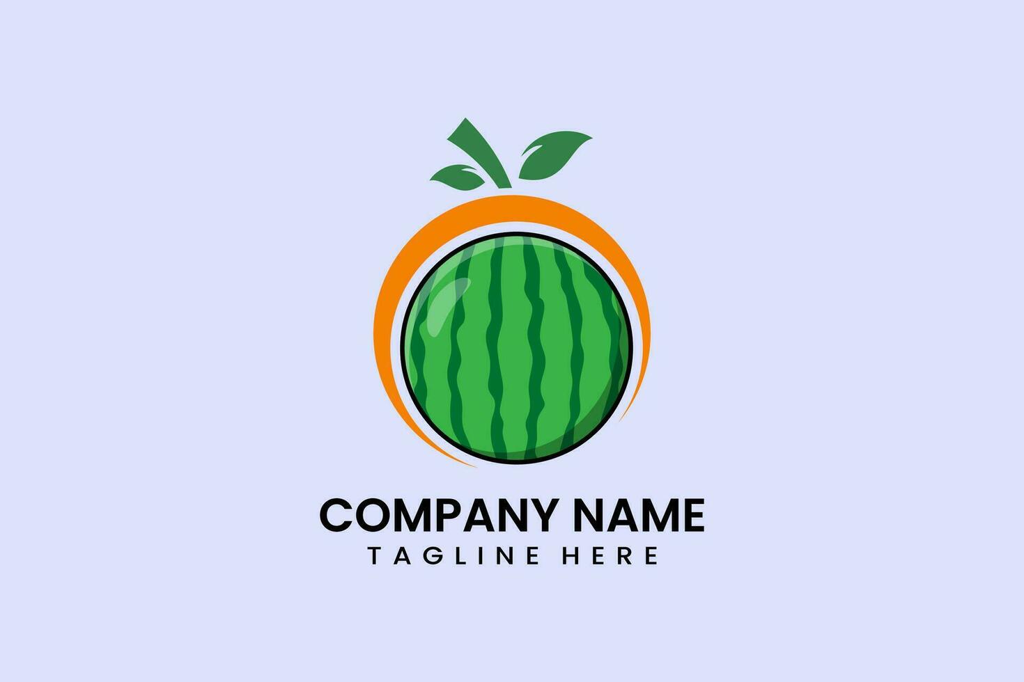 platt frukt vattenmelon ikon symbol logotyp mall vektor