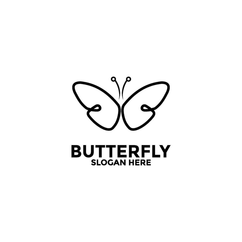 Schmetterling Logo. Luxus Schmetterling Linie Kunst, Universal- Prämie Schmetterling Symbol Logo vektor
