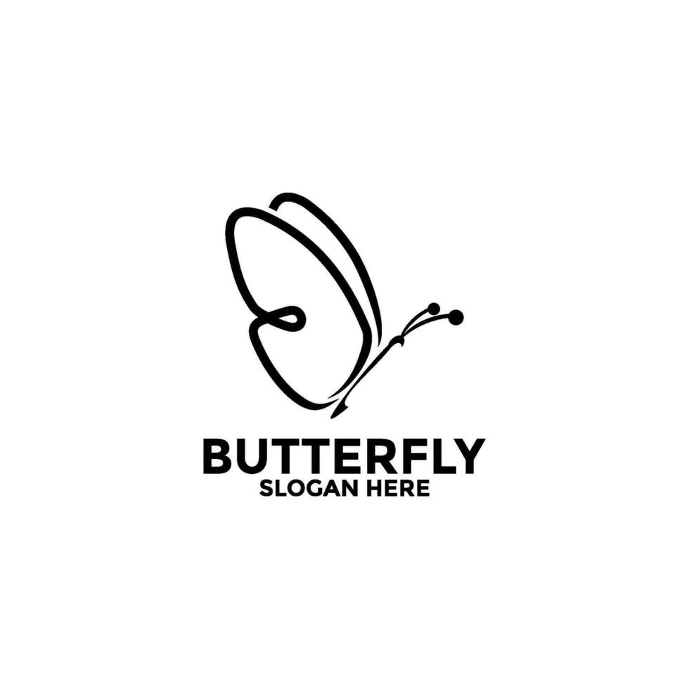 Schmetterling Logo. Luxus Schmetterling Linie Kunst, Universal- Prämie Schmetterling Symbol Logo vektor