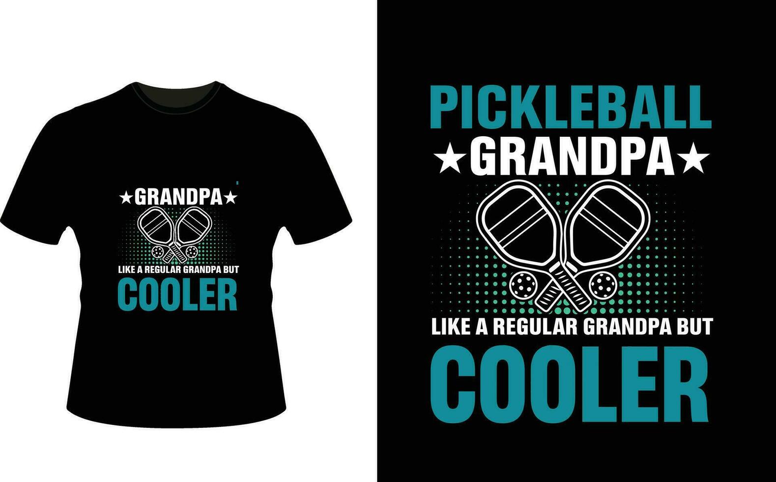 pickleball morfar tycka om en regelbunden morfar men kylare eller farfar tshirt design eller farfar dag t skjorta design vektor