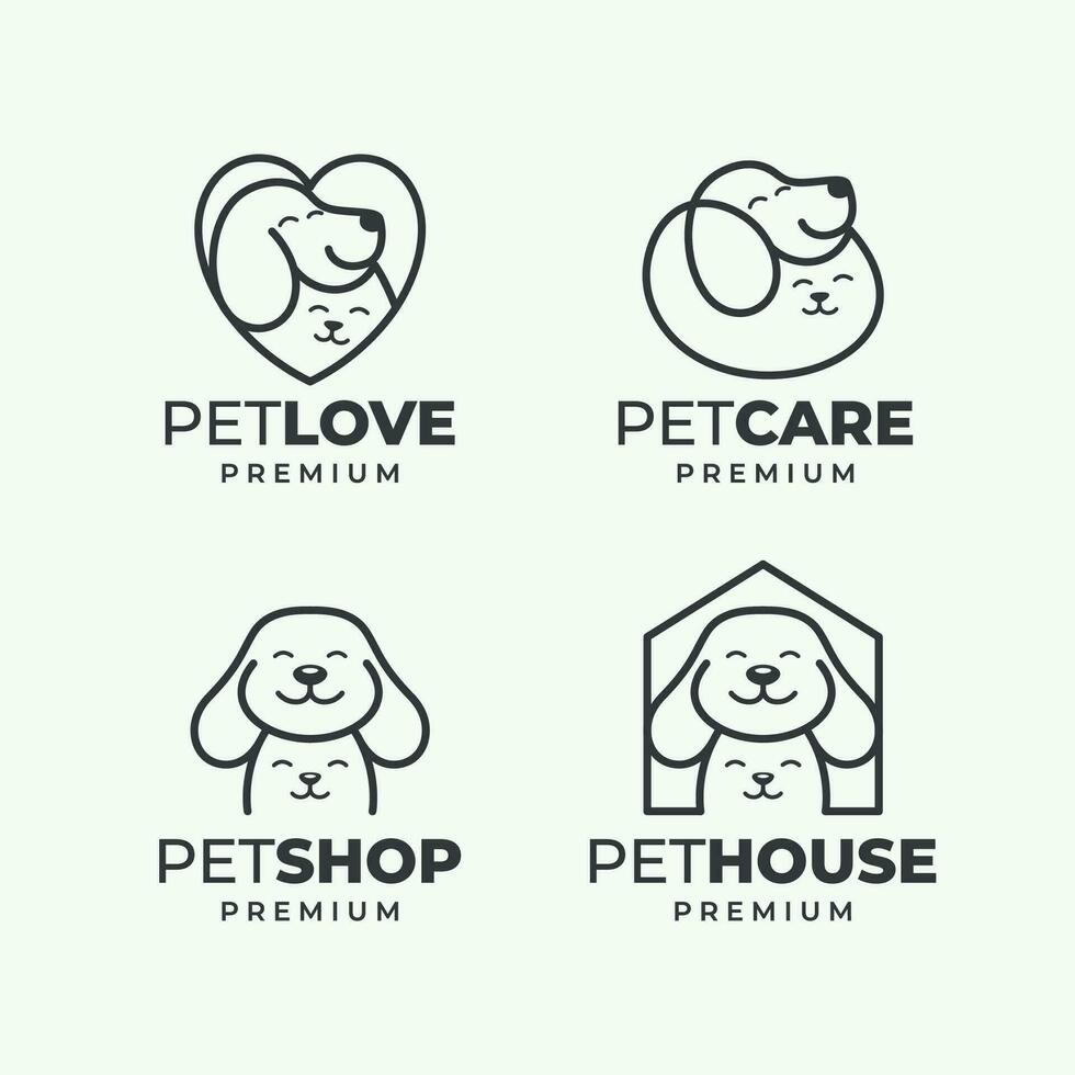 sällskapsdjur logotyp design mall uppsättning vektor