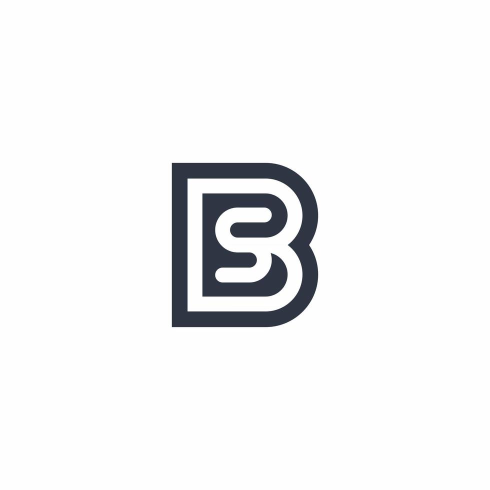 bs logotyp monogram modern designmall vektor