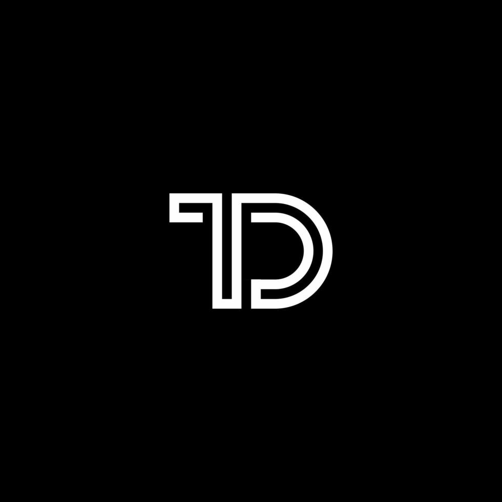 td-logotyp monogram modern designmall vektor