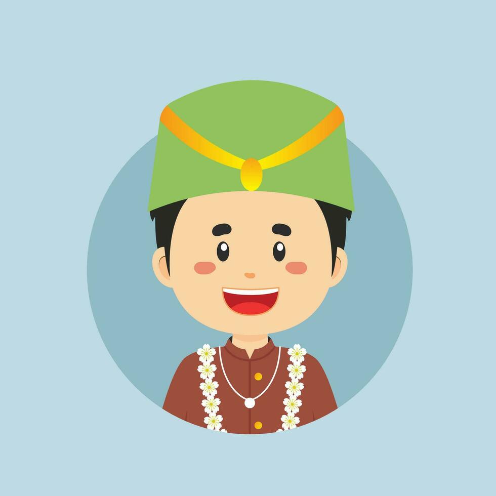 avatar av en banten indonesiska karaktär vektor