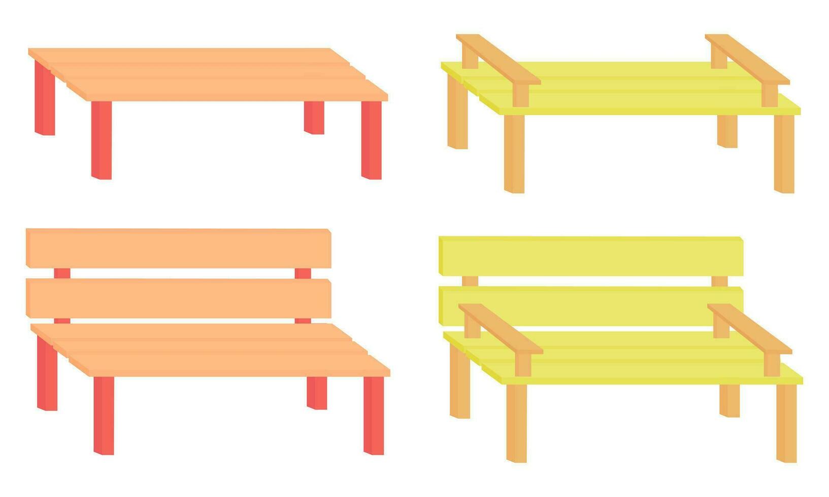ein Sammlung von bunt Garten Stühle vektor