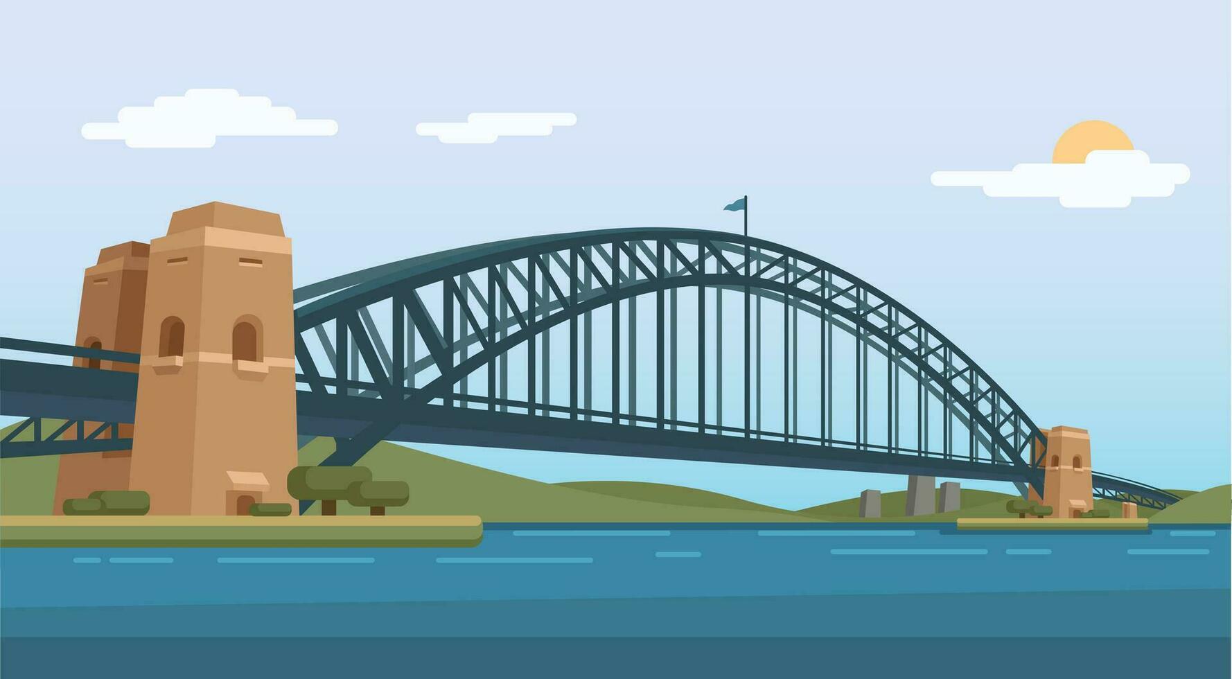 Sydney Hafen Brücke Australien berühmt Wahrzeichen Illustration Vektor