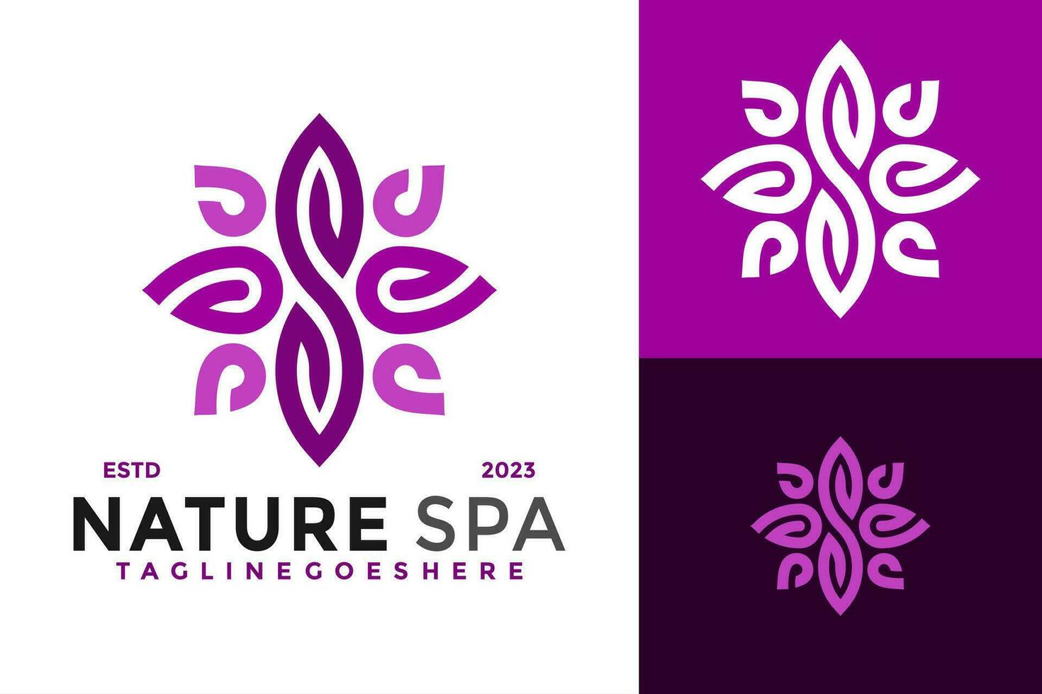 brev s natur spa logotyp design vektor symbol ikon illustration