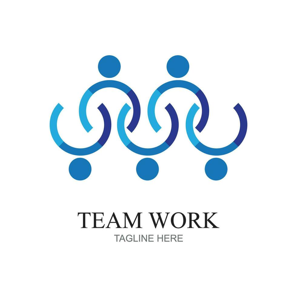 team arbete logotyp design, tillsammans. modern social nätverk team logotyp design vektor