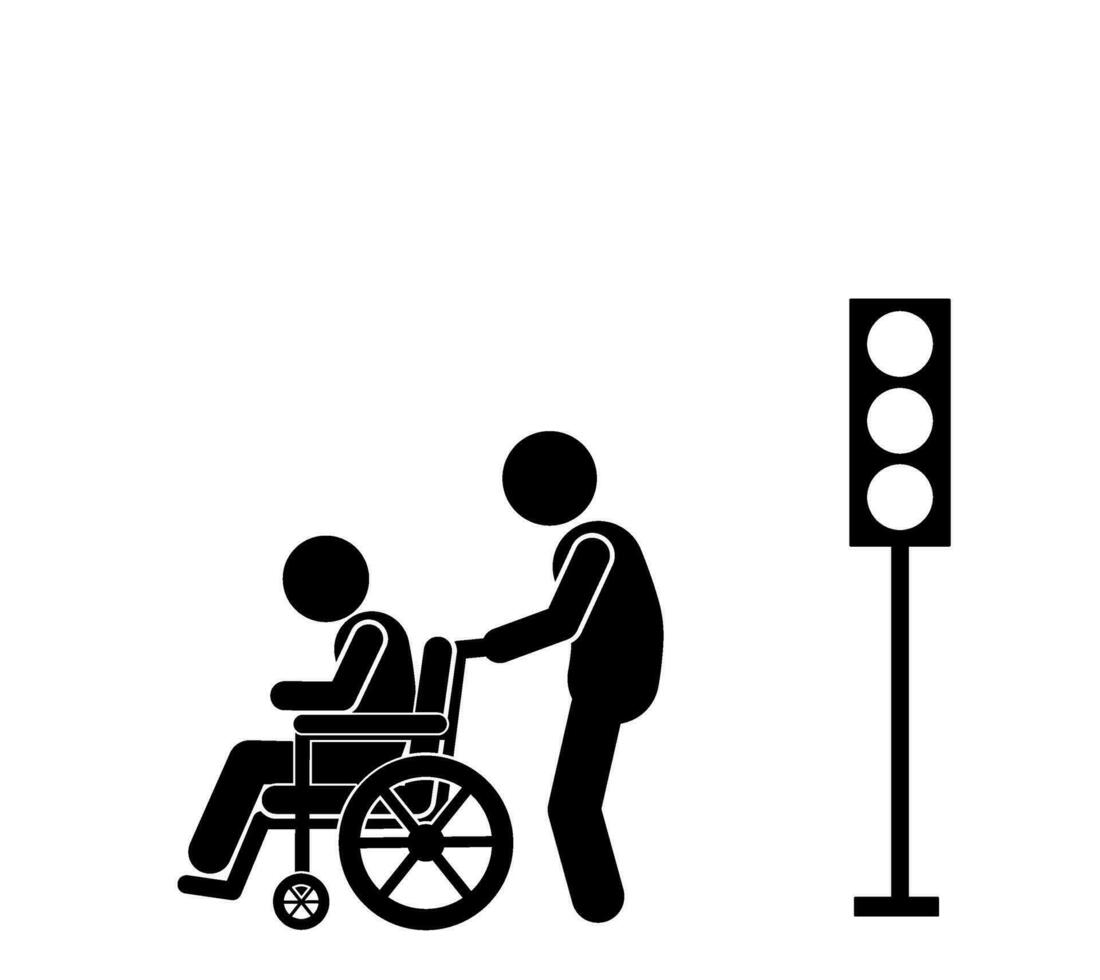 vektor illustration av en person med en handikapp Sammanträde i en rullstol