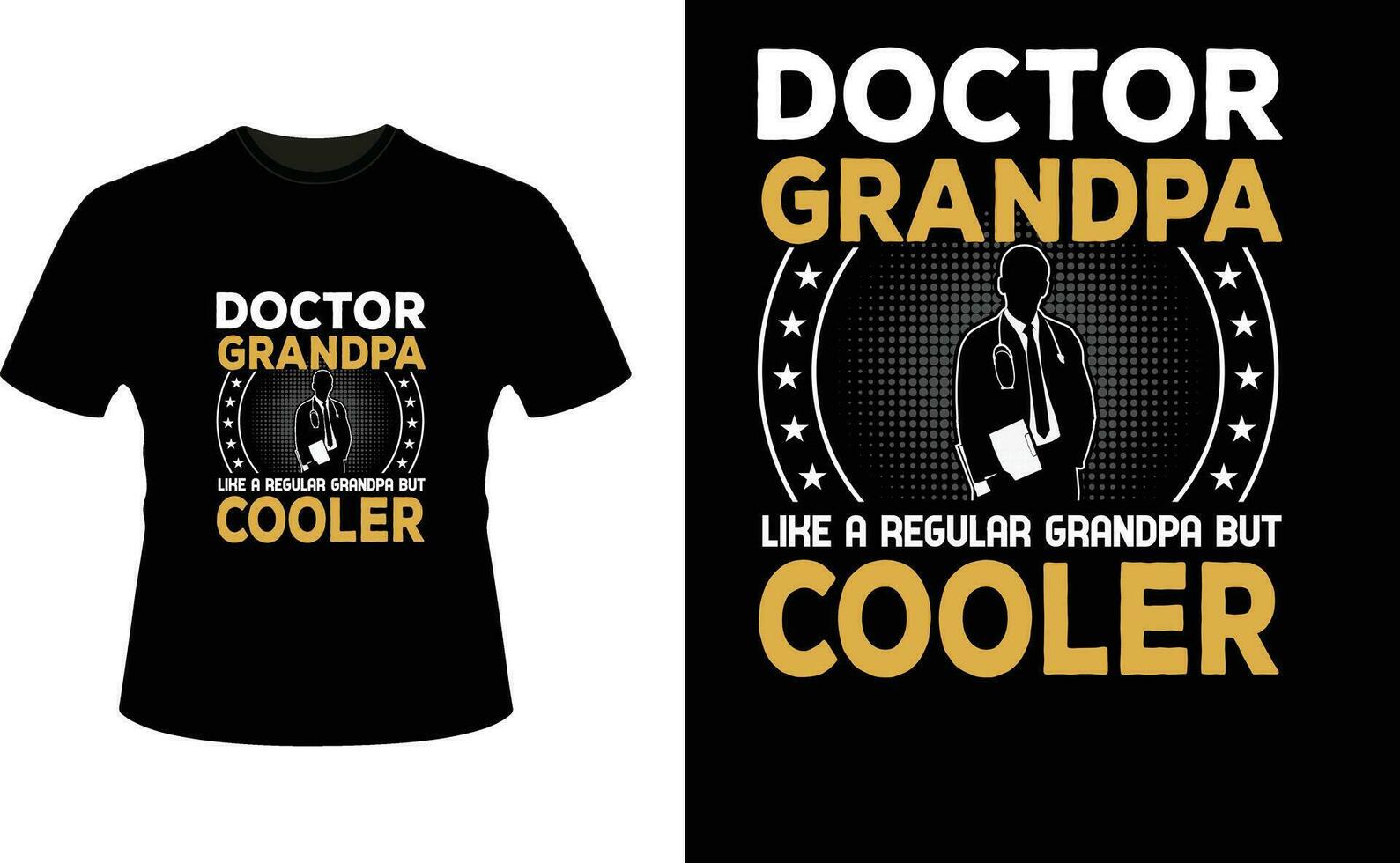 läkare morfar tycka om en regelbunden morfar men kylare eller farfar tshirt design eller farfar dag t skjorta design vektor