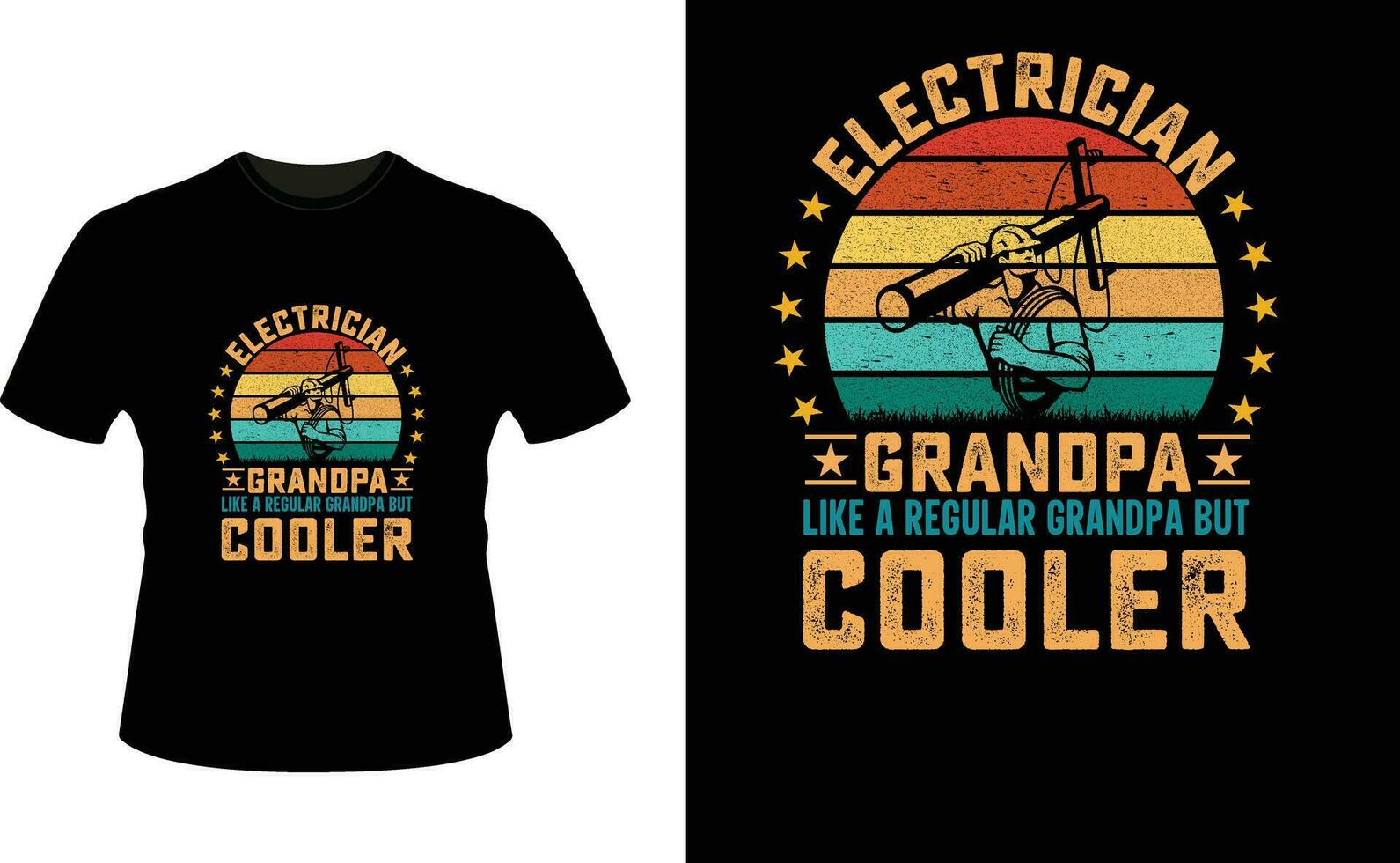 Elektriker Opa mögen ein regulär Opa aber Kühler oder Großvater T-Shirt Design oder Großvater Tag t Hemd Design vektor