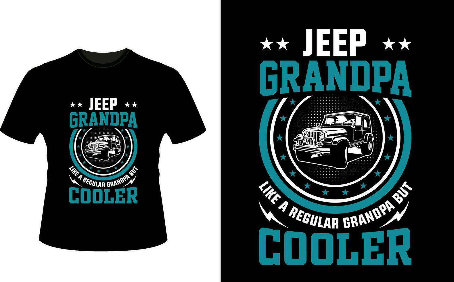Jeep Opa mögen ein regulär Opa aber Kühler oder Großvater T-Shirt Design oder Großvater Tag t Hemd Design vektor