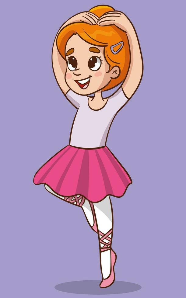 söt liten ballerina i balett kostym. vektor illustration.