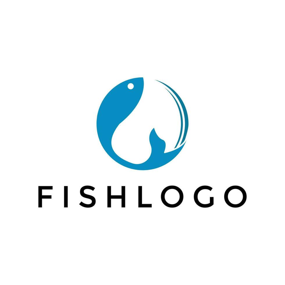 einfach Fisch Logo Design Vorlage vektor