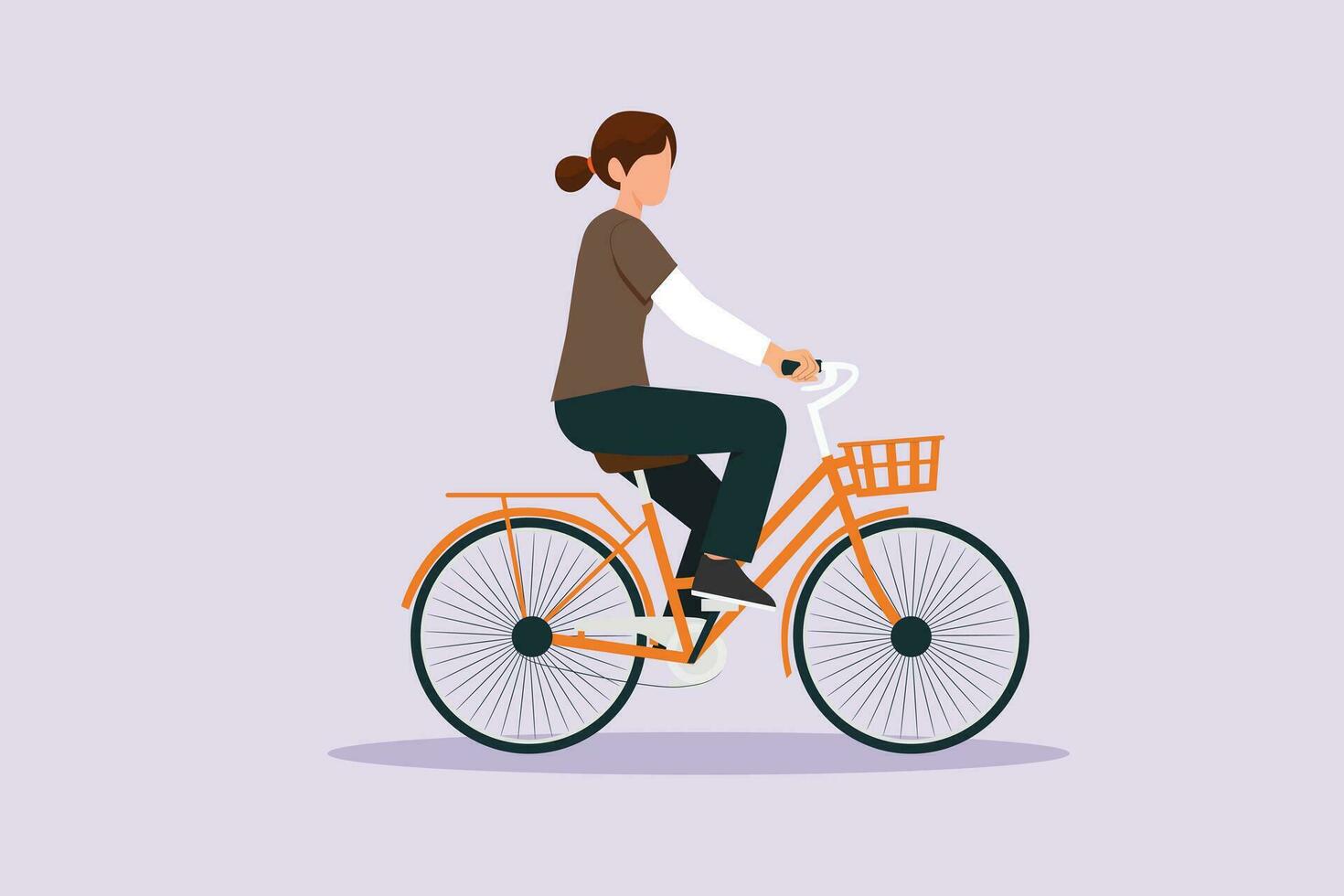 människor ridning Cyklar på stad gata begrepp. färgad platt vektor illustration isolerat.
