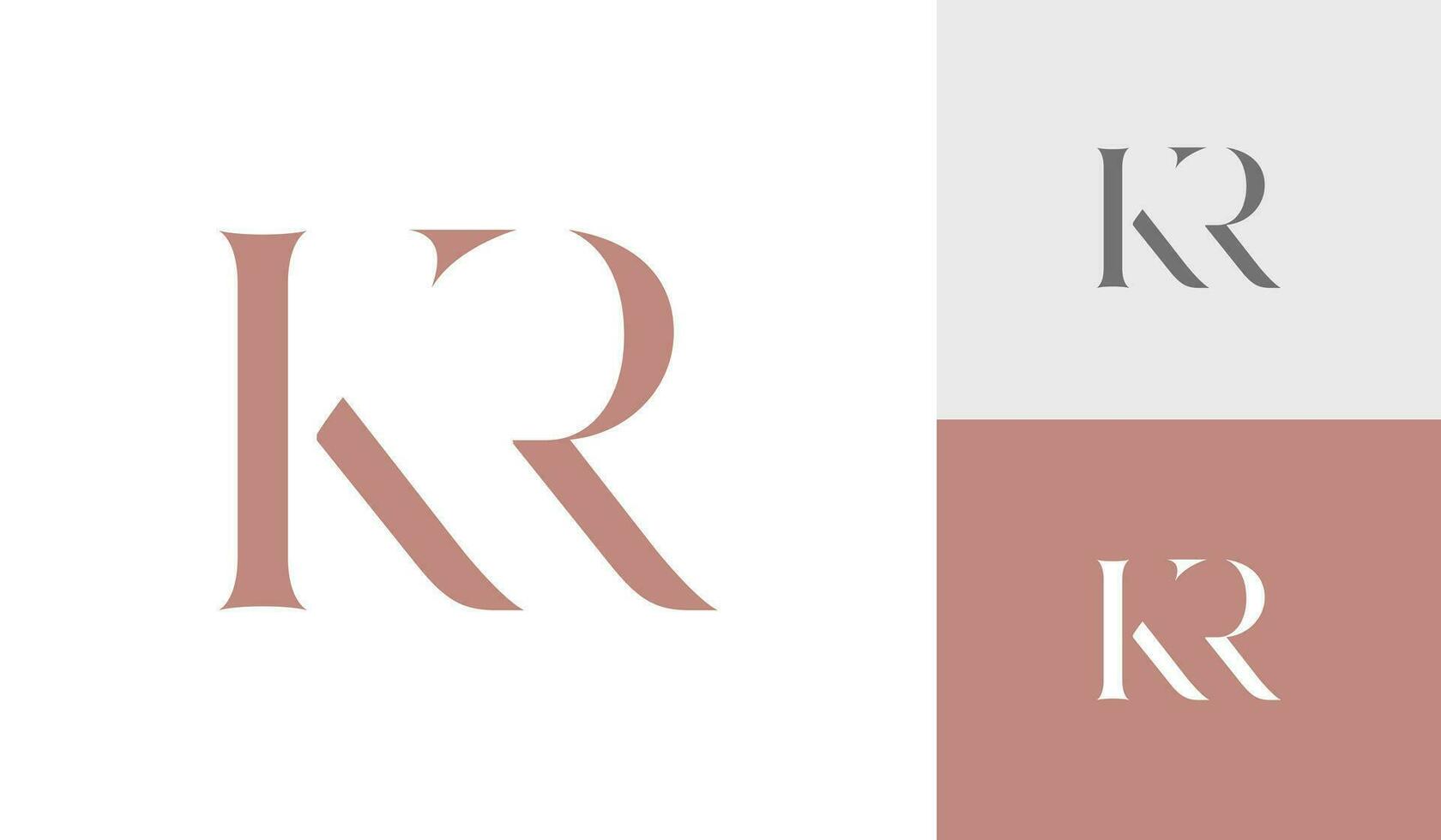 brev kr första monogram logotyp design vektor