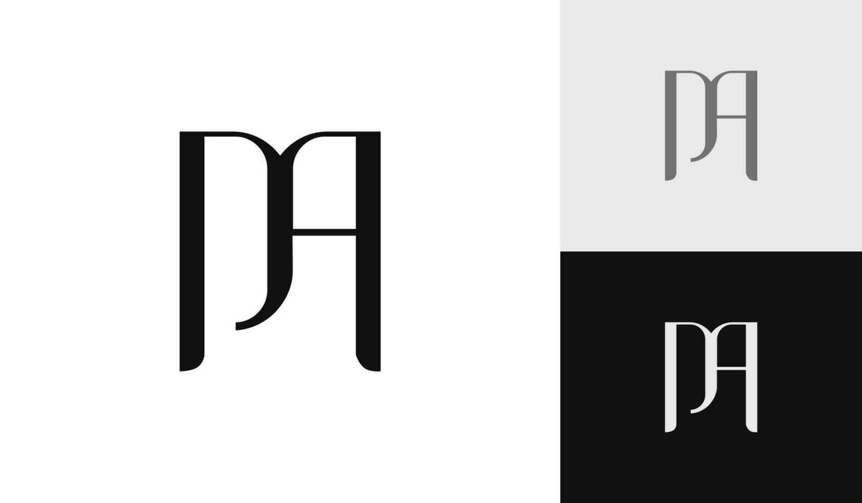 brev pa första monogram logotyp design vektor