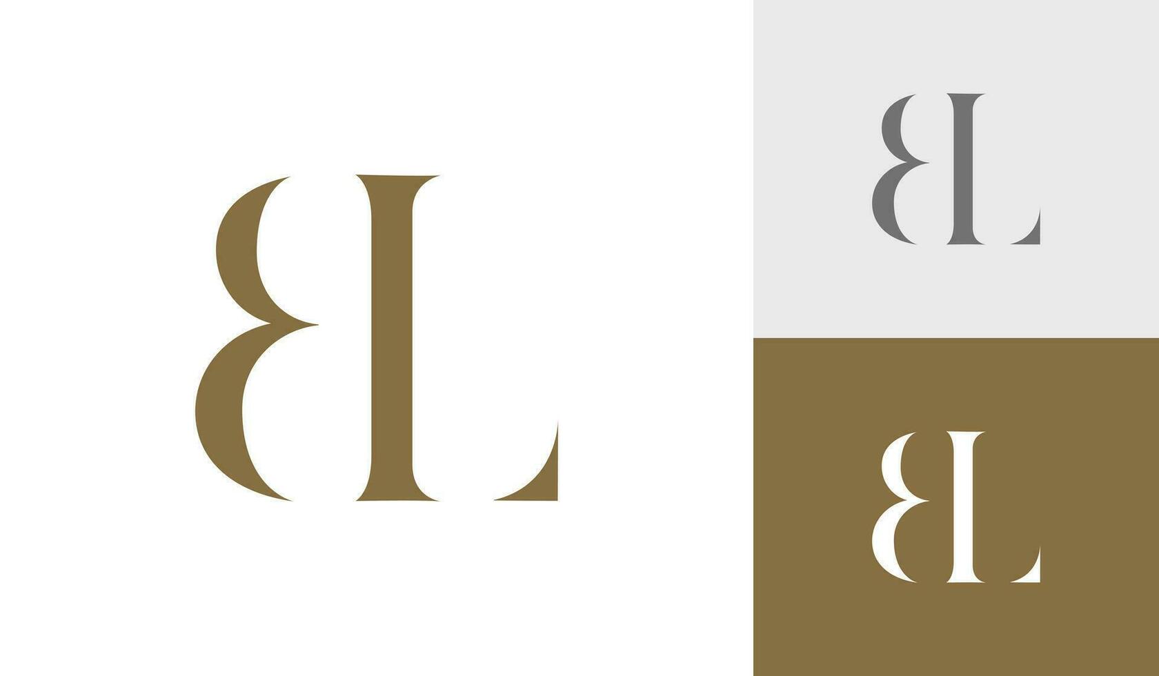 brev bl första monogram logotyp design vektor