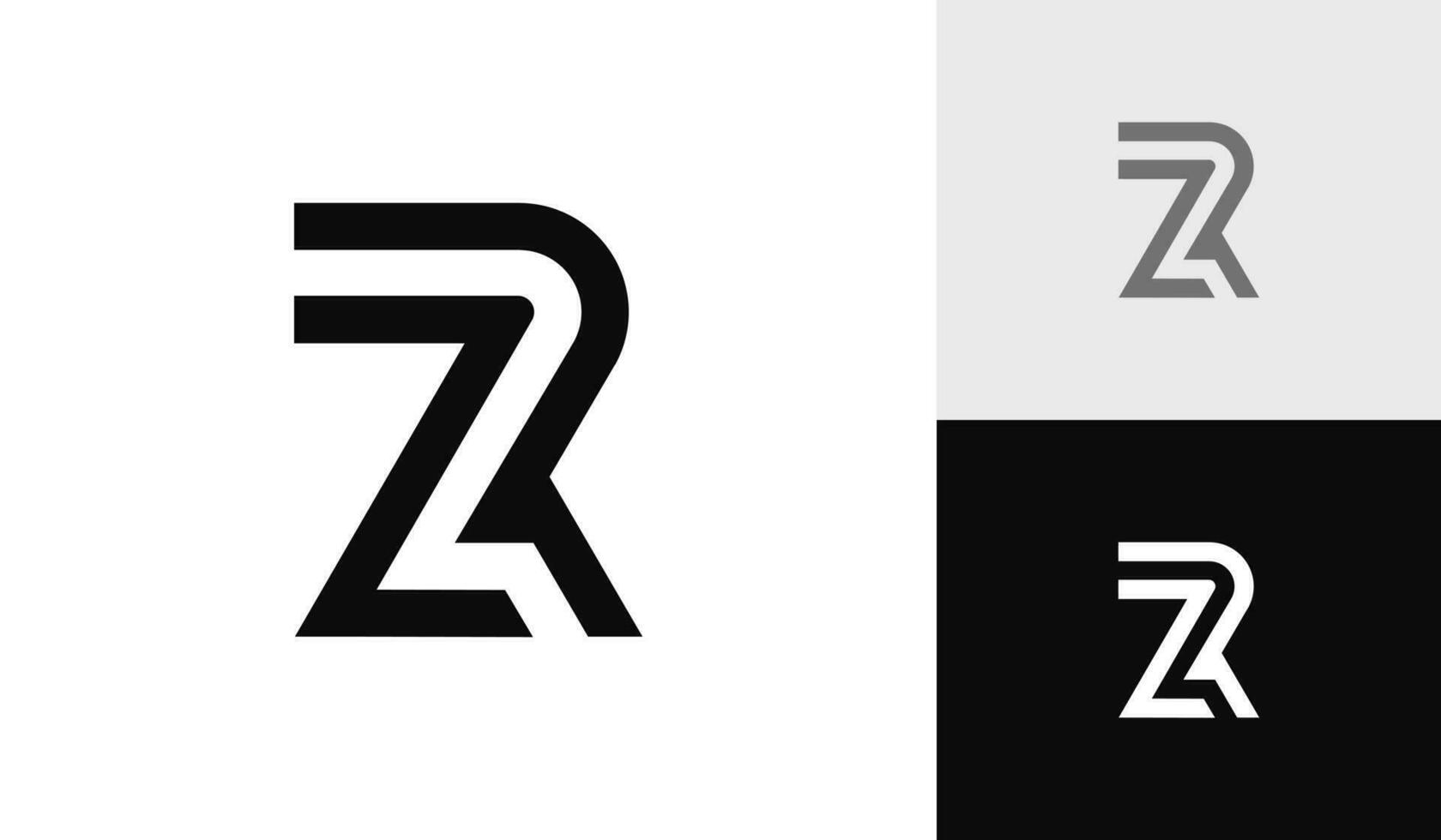 brev zr första monogram logotyp design vektor