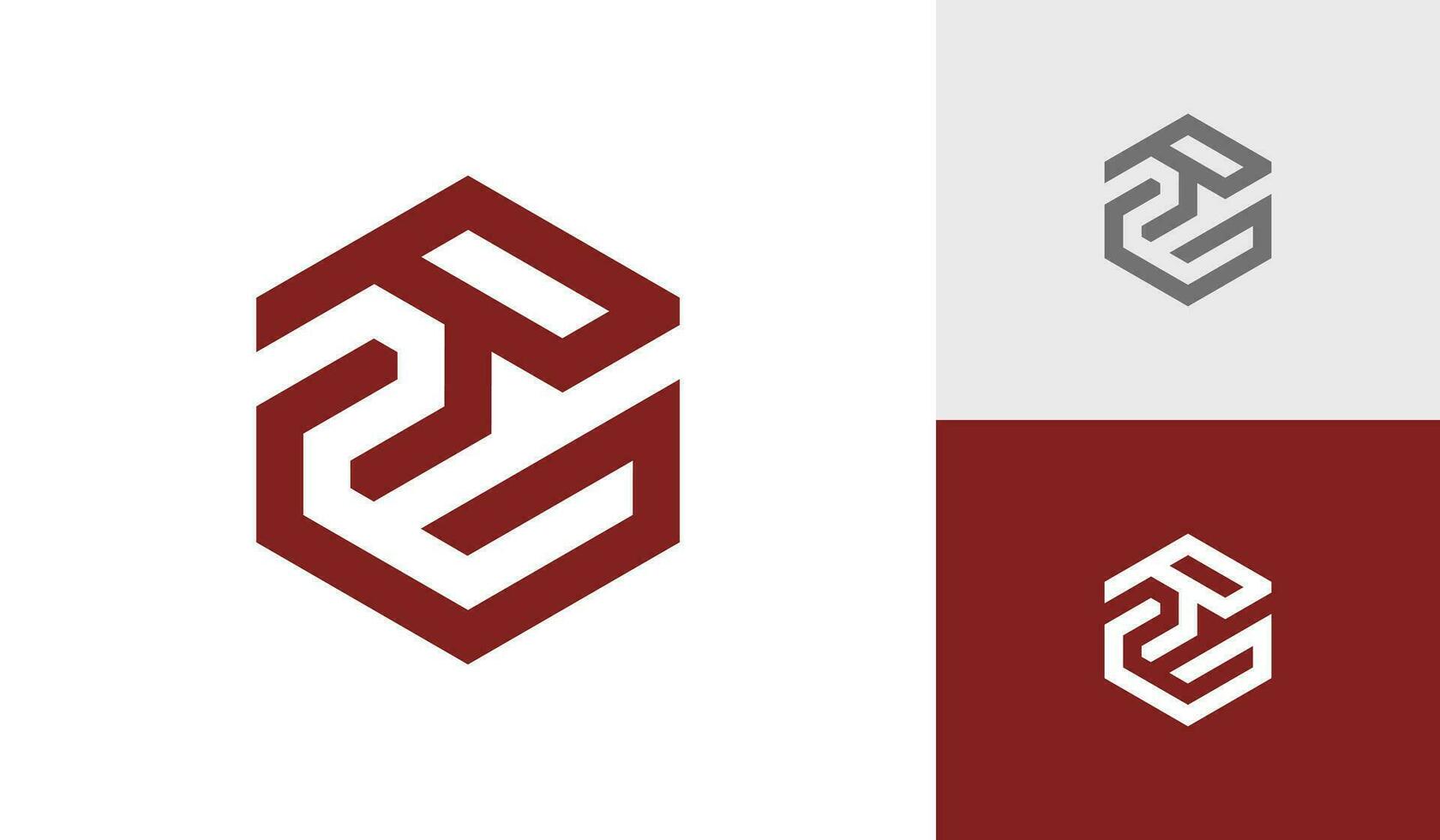 Brief rg oder GR Initiale Hexagon Monogramm Logo Design Vektor
