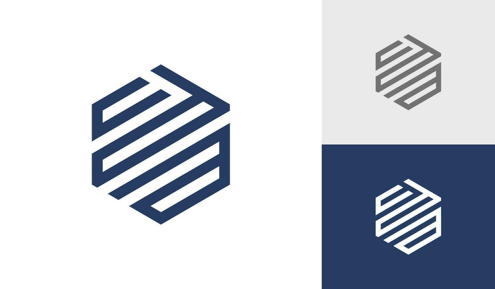 Brief cda Initiale Hexagon Monogramm Logo Design Vektor
