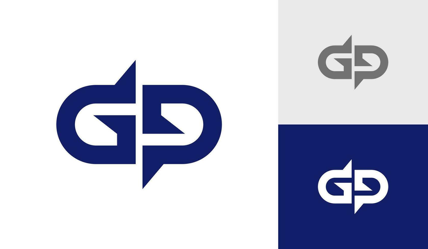 brev gp första monogram logotyp design vektor