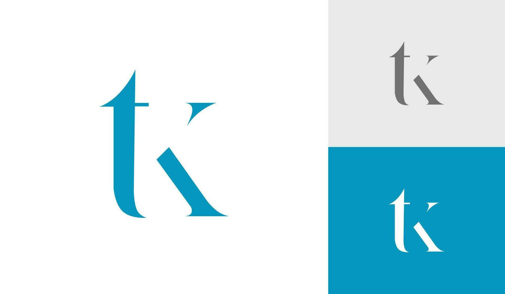 brev tk eller kt monogram logotyp design vektor