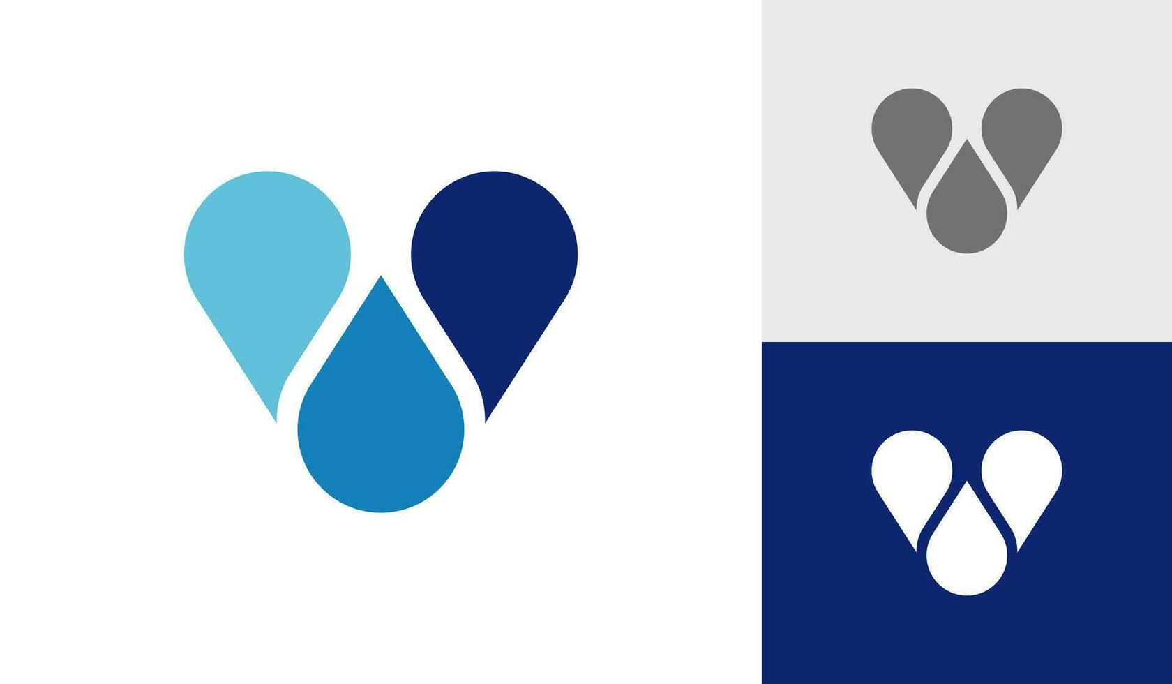 abstrakt Brief v mit Wasser fallen Logo Design vektor