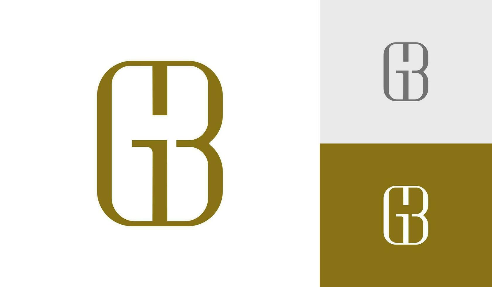 brev gb första monogram logotyp design vektor