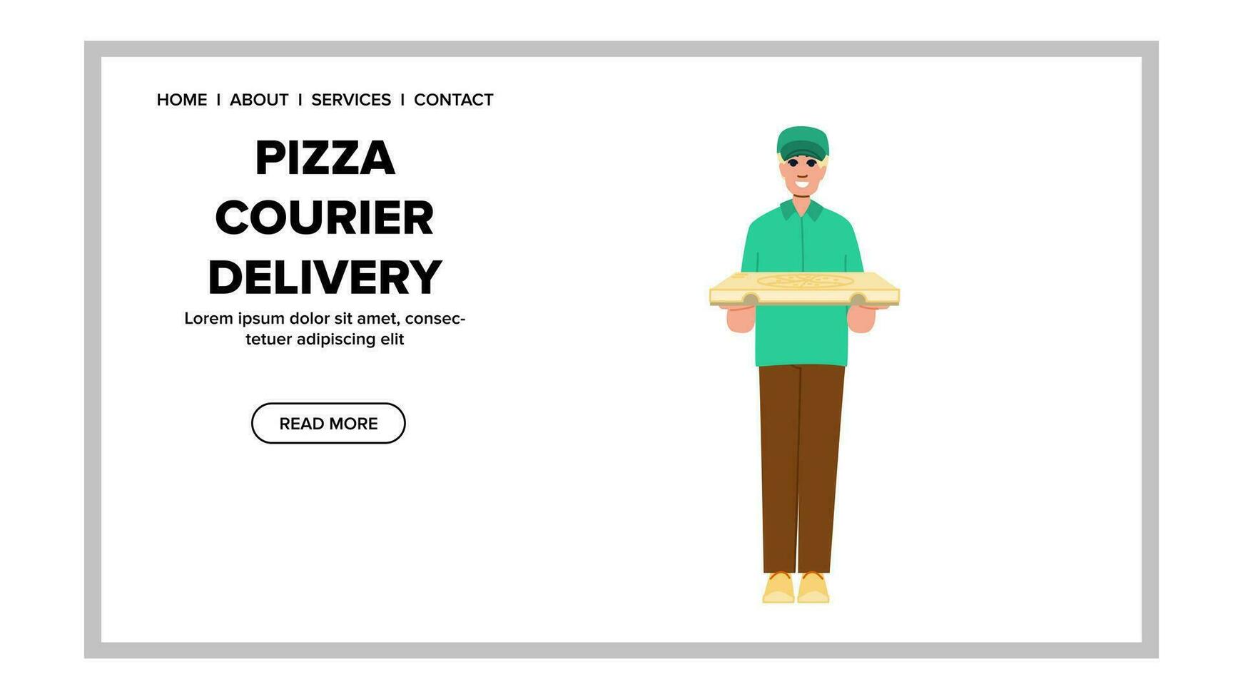 service pizza kurir leverans vektor