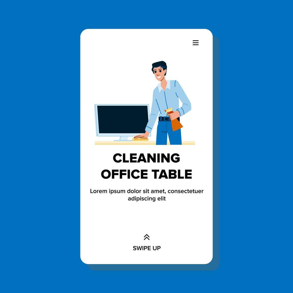 Hygiene Reinigung Büro Tabelle Vektor