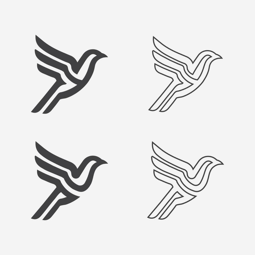 Vogel Logo Vektor Icon Design Vorlage