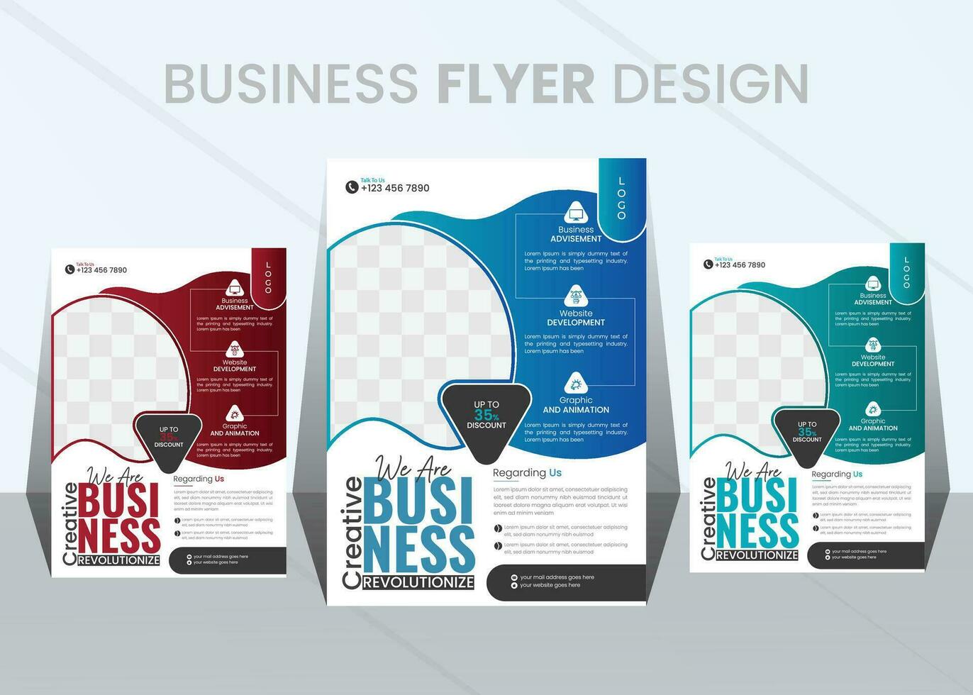 Corporate Business Flyer Template Design Business-Flyer-Vorlage mit minimalistischem Layout vektor