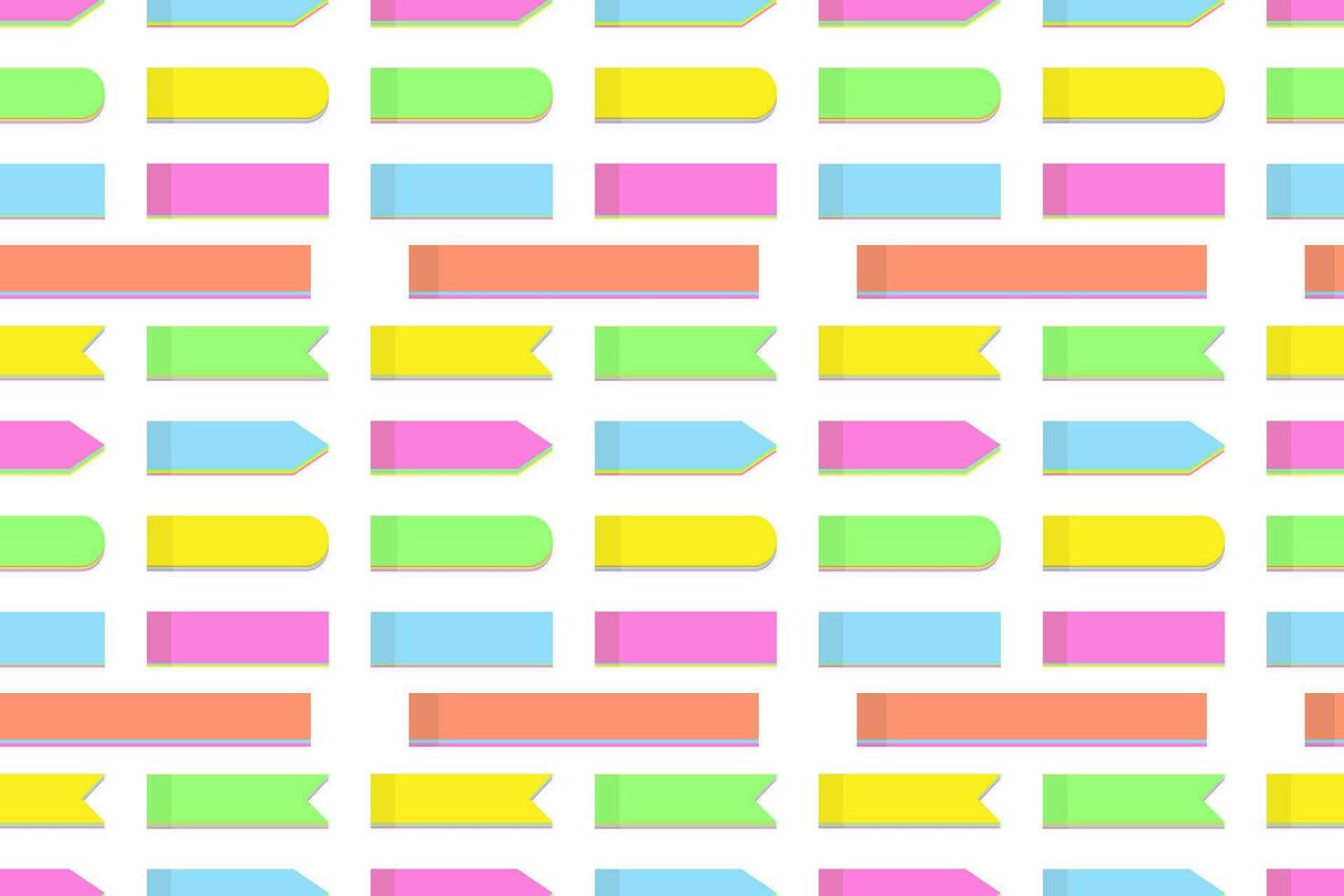 endlos Muster von bunt Büro Papier Hinweis Aufkleber von verschiedene Formen im modisch hell Farbtöne. eps vektor