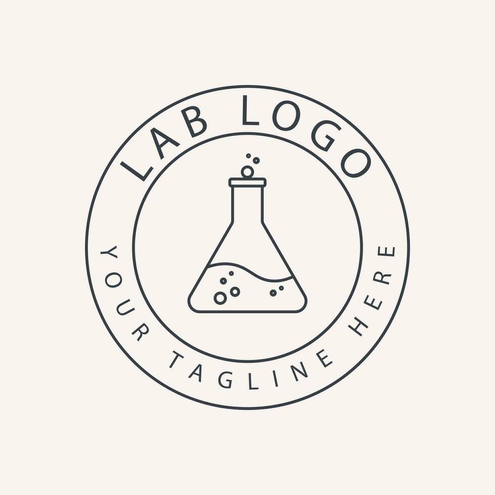 Labor Linie Kunst Symbol Logo minimalistisch Vektor Design Illustration oder Labor Logo minimalistisch Design