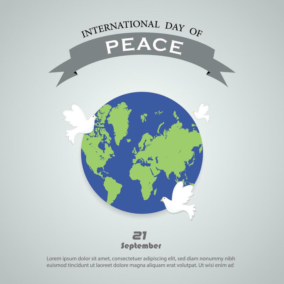 internationell fred dag posta eller bakgrund vektor